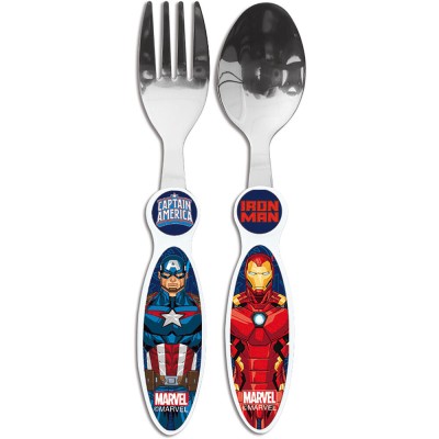 Set 2 cubiertos metalicos Los Vengadores Avengers Marvel