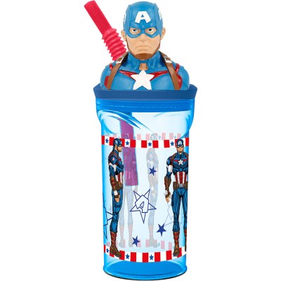 Vaso figura 3D Capitan America Marvel 360ml