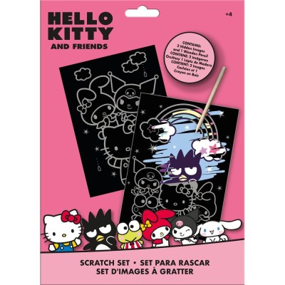 Set papeleria Scratch Art Hello Kitty and Friends