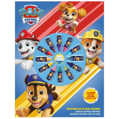 Libreta + 12 mini crayones Patrulla Canina Paw Patrol