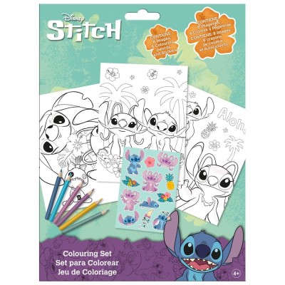 Set colorear pegatinas Stitch Disney