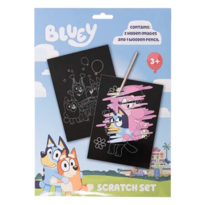 Set papeleria Scratch Art Bluey