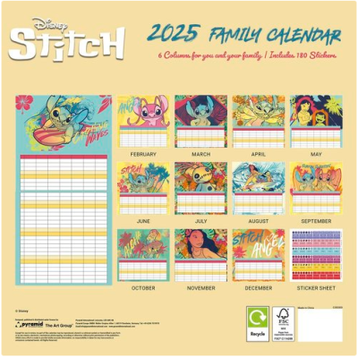 Calendario planificador familiar Stitch Disney