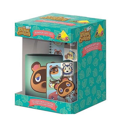 Set Taza + Cuaderno + Llavero y Posavasos Animal Crossing