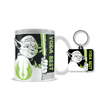 Set Taza + Llavero Yoda Best Star Wars