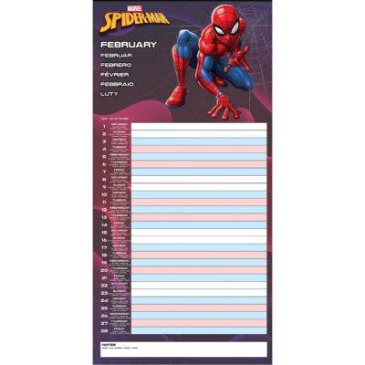 Calendario planificador familiar Spiderman Marvel