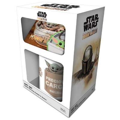 Set Taza + Posavasos y Llavero Yoda the Child Mandalorian Star Wars