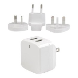 Cargador pared startech usb2pacwh 17w 2x