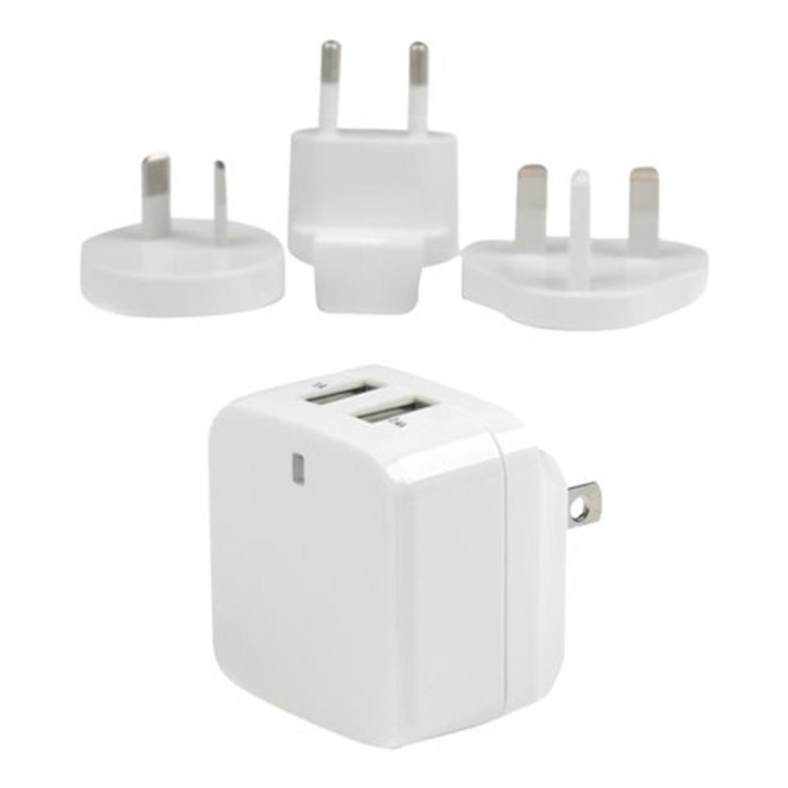Cargador pared startech usb2pacwh 17w 2x