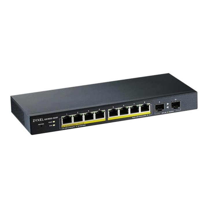 Switch 10 puertos zyxel gs1900 - 10hp - eu0102f 10