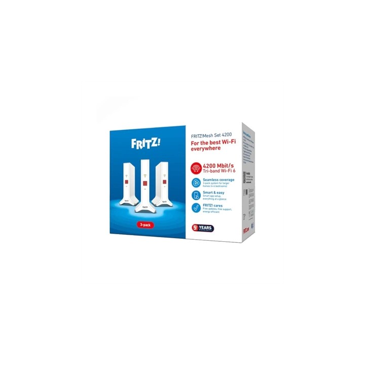 Punto de acceso repetidor fritz! mesh set 4200 3 unidades