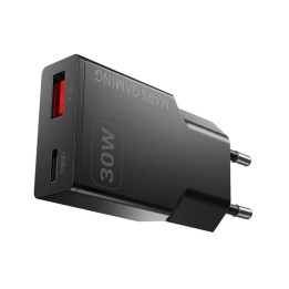 Cargador de pared mars gaming md - gan30 30w 1x usb tipo c 1 x usb tipo a negro