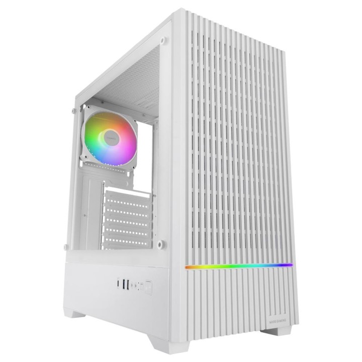 Caja ordenador mars gaming mc - quantum atx argb cristal templado blanco