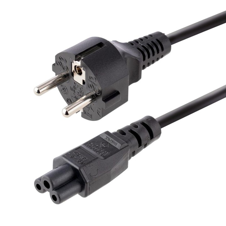 Cable schuko a c5 startech 2m - macho - hembra - negro