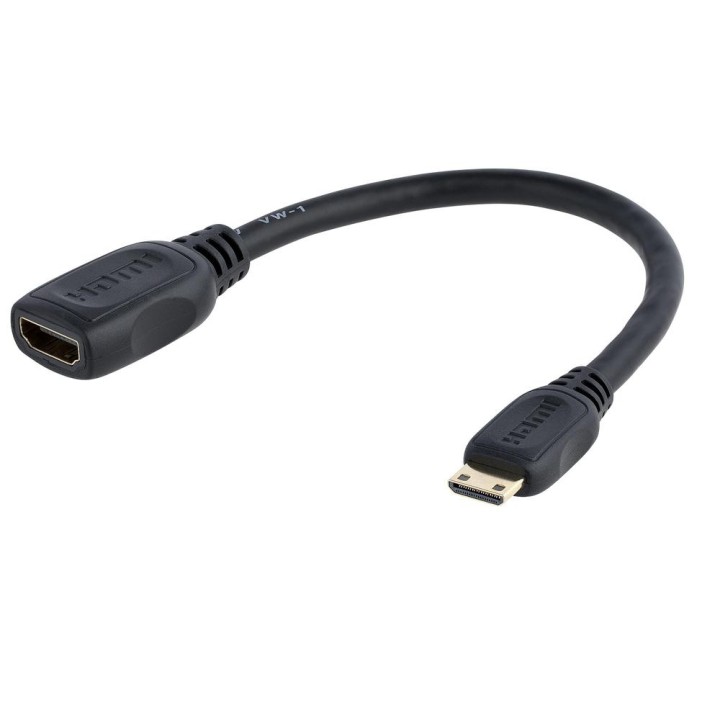 Cable mini hdmi a hdmi startech 0.125m - macho - hembra - negro