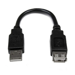 Cable usb tipo a startech 0.15m - macho - hembra - negro