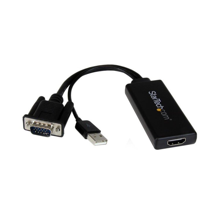 Adaptador vga a hdmi startech macho - hembra - negro + alimentacion usb
