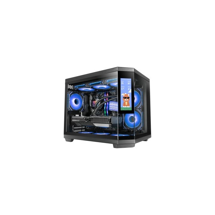 Caja ordenador mars gaming mc3tcorelcdm matx cristal templado lcd negra