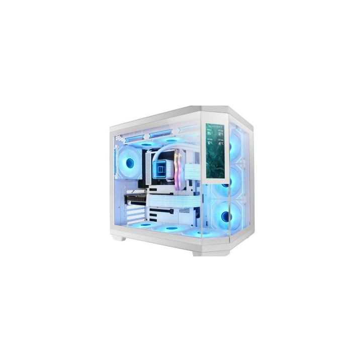 Caja ordenador mars gaming mc3tcorelcdw atx cristal templado blanca