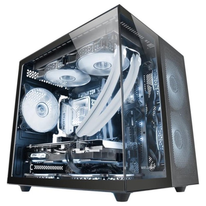 Caja ordenador mars gaming mcnovam matx cristal templado negra