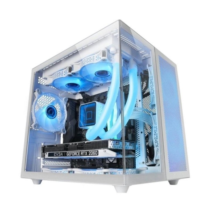 Caja ordenador mars gaming mcnovam matx cristal templado blanca