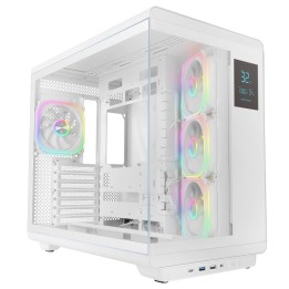 Caja ordenador mars gaming mc - revpro atx argb lcd 4.3 pulgadas cristal templado blanca