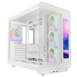 Caja ordenador mars gaming mc - revmaxw atx argb lcd 11.8 pulgadas cristal templado blanca