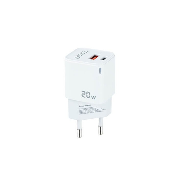 Cargador pared tooq doble usb - c +