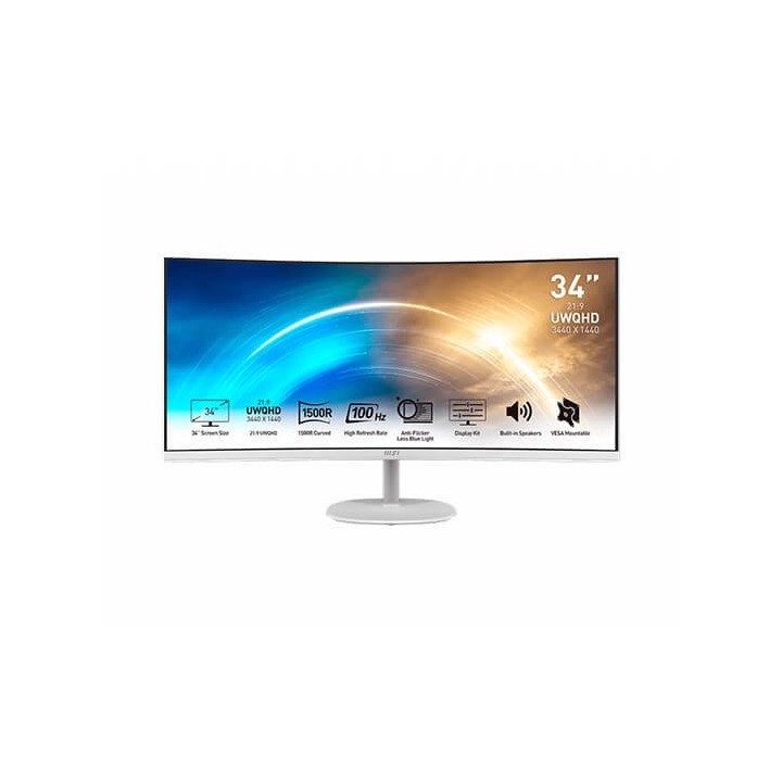 Monitor 34 pulgadas msi pro mp341cqw blanco