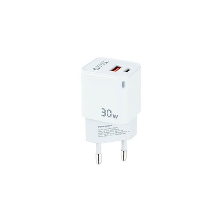 Cargador pared tooq doble usb - c +