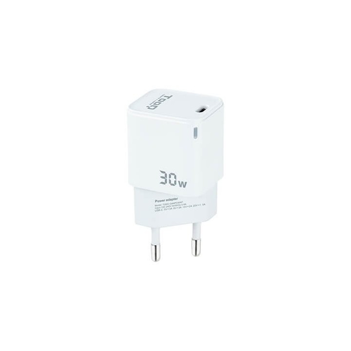 Cargador pared tooq usb - c blanco 30w