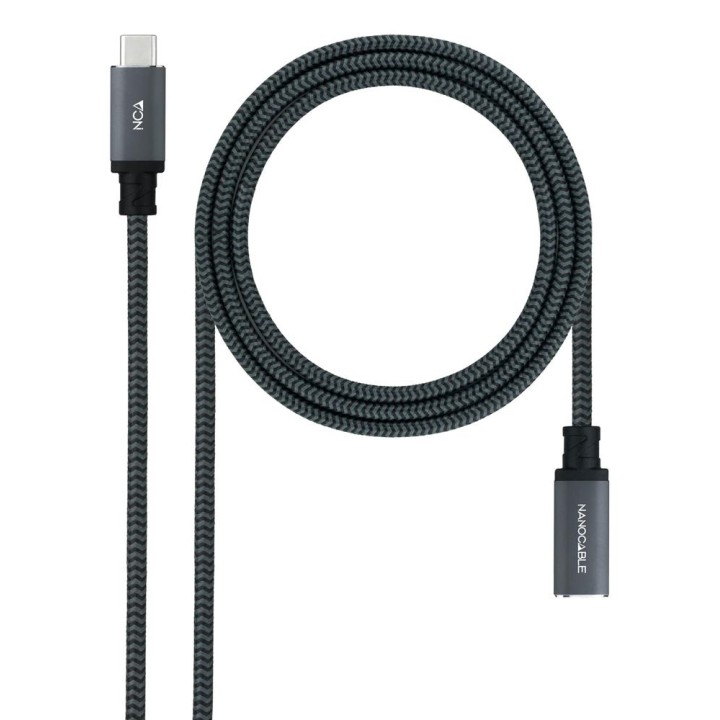 Cable prolongador nanocable usb 3.2 gen2x2 20gb 100w c - m - h 1.5m alargador usb - c algodon