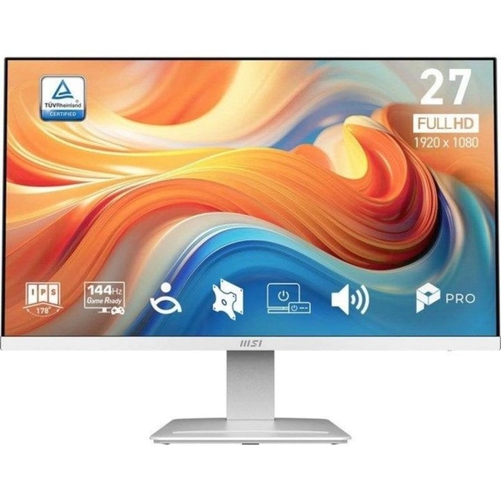Monitor led 27 pulgadas msi mp273w e14a ips - fhd - dp - hdmi - d - sub - 144hz - 1ms - vesa 100x100 blanco