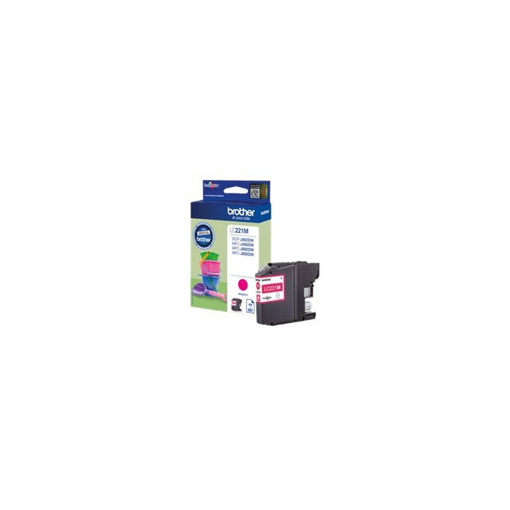 Cartucho tinta brother lc221m magenta 260 paginas dcpj562dw - mfcj480dw - mfcj680dw