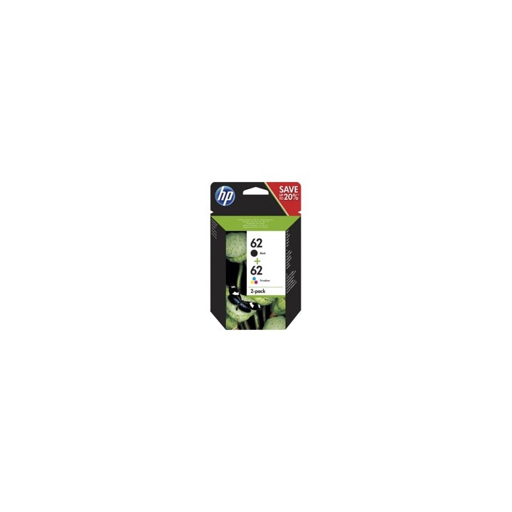 Pack cartucho tinta hp n9j71ae nº62