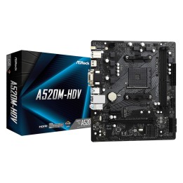Placa base asrock am4 a520m - hdv m - atx