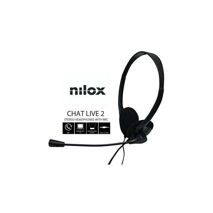 Auriculares nilox microfono control vol negro
