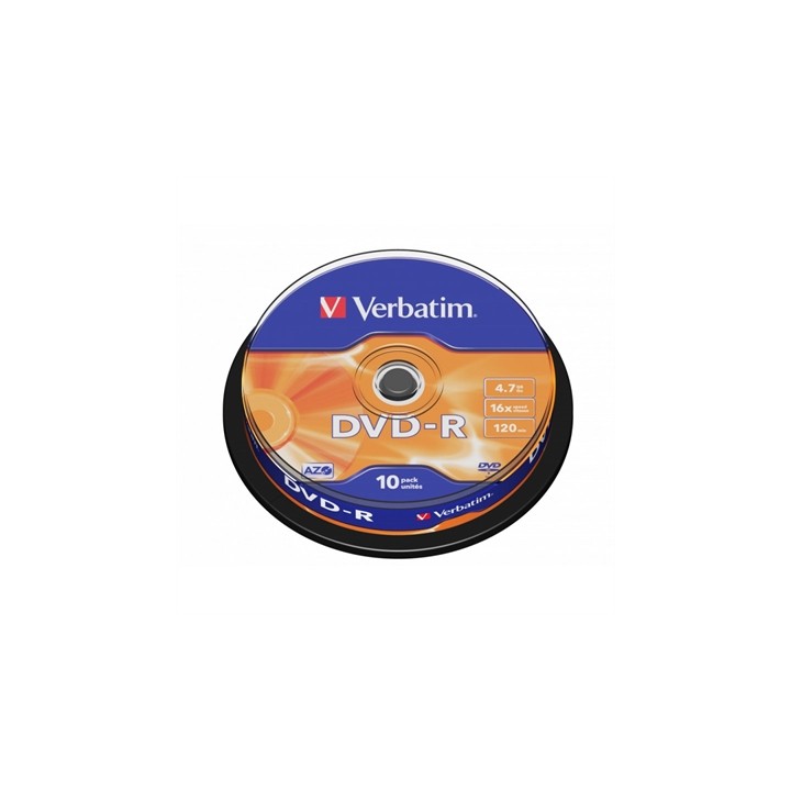 Verbatim dvd - r 4.7gb 16x tarrina 10uds