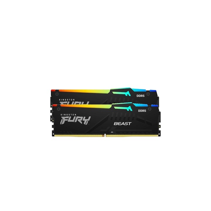 Memoria ram ddr5 16gb 2 x 8gb kingston - 5600 mhz - pc5 - 44800 - fury beast rgb - cl40 - 1.25v