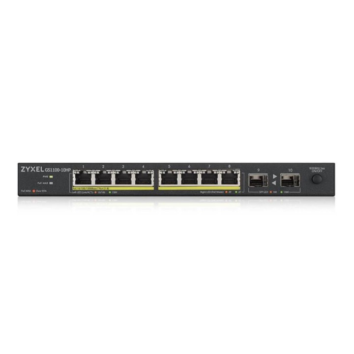 Switch 10 puertos zyxel gs1100 - 10hp - eu0102f