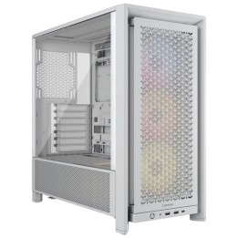 Caja ordenador gaming corsair frame 4000d rs atx argb cristal templado blanca