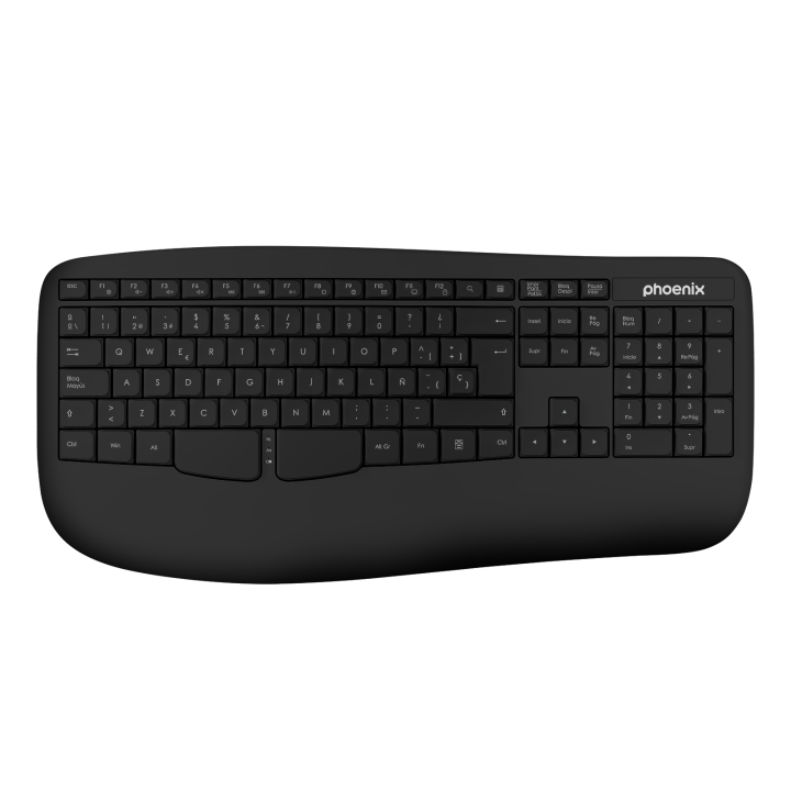 Phoenix k201 teclado ergonomico inalambrico 2.4ghz