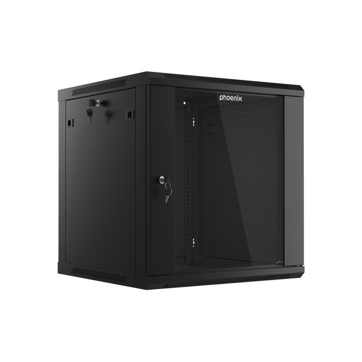 Armario rack phoenix 12u 600x600x640 auto - ensamblado 19'' hasta 60 kg negro