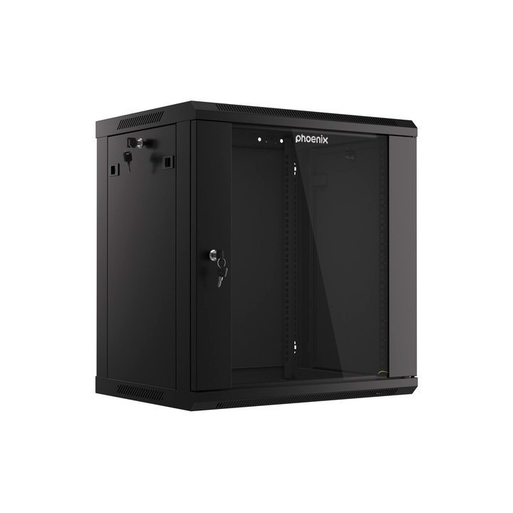Armario rack phoenix 12u 600x450x640 auto - ensamblado 19'' hasta 60 kg negro