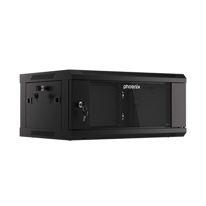 Armario rack phoenix 4u 600x450x279 auto - ensamblado 19'' hasta 60 kg negro