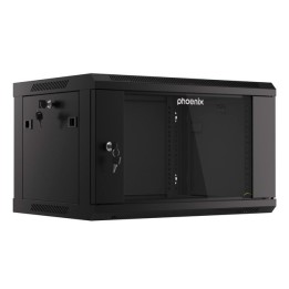 Armario rack phoenix 6u 600x450x368 auto - ensamblado 19'' hasta 60 kg negro