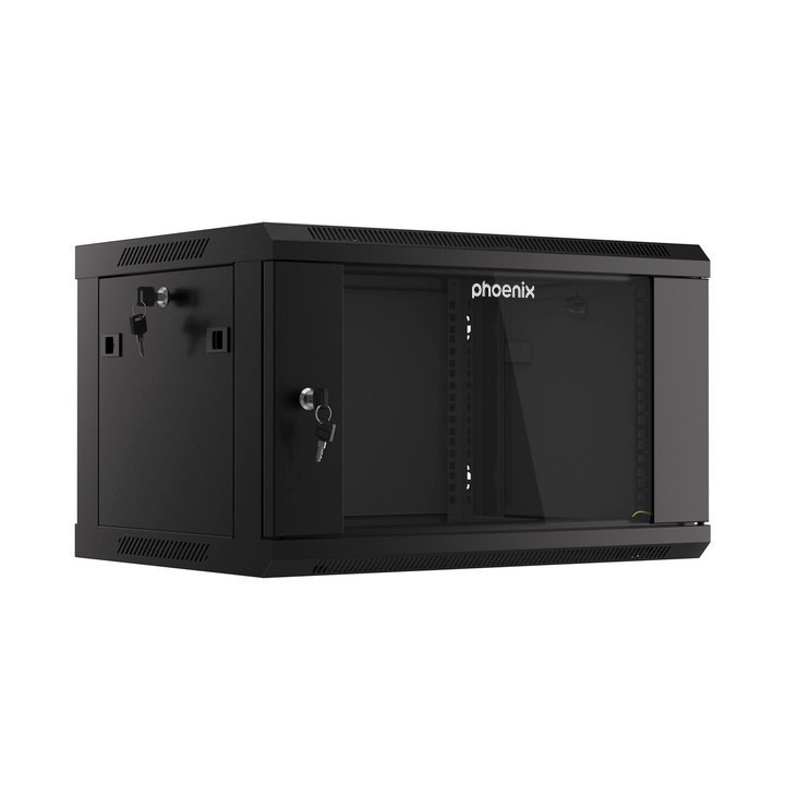 Armario rack phoenix 6u 600x450x368 auto - ensamblado 19'' hasta 60 kg negro