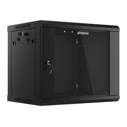 Armario rack phoenix 9u 600x450x501 auto - ensamblado 19'' hasta 60 kg negro