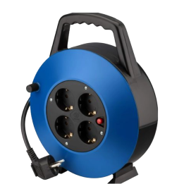 Regleta alargadera phasak 4 tomas schuko con proteccion enrollable 10 metros