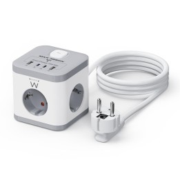 Regleta sobremesa ewent ew3863 3x schuko